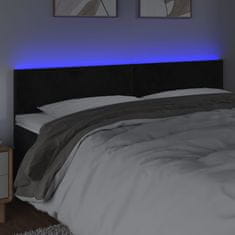 Vidaxl Čelo postele s LED černé 200x5x78/88 cm samet