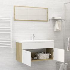 Vidaxl 2dílný set koupelnového nábytku bílý a dub sonoma dřevotříska