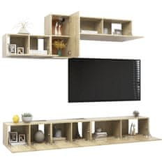 Greatstore 6dílný set TV skříněk dub sonoma dřevotříska