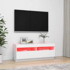 Greatstore TV skříňka s LED osvětlením bílá 100 x 35 x 40 cm