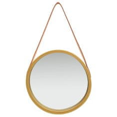 Vidaxl Nástěnné zrcadlo s popruhem 40 cm zlaté