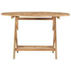 Greatstore Skládací zahradní stůl Ø 120 cm masivní teakové dřevo
