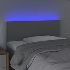 Vidaxl Čelo postele s LED světle šedé 100 x 5 x 78/88 cm textil