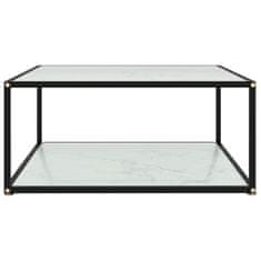 Greatstore Čajový stolek bílý 80 x 80 x 35 cm tvrzené sklo