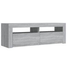 Greatstore TV skříňka s LED osvětlením šedá sonoma 120 x 35 x 40 cm