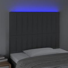 Greatstore Čelo postele s LED tmavě šedé 90x5x118/128 cm textil