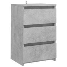 Greatstore Noční stolky 2 ks betonově šedé 40 x 35 x 62,5 cm dřevotříska