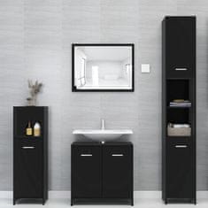 shumee Koupelnová skříňka černá 30 x 30 x 183,5 cm dřevotříska