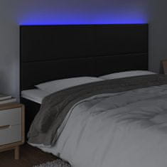 Greatstore Čelo postele s LED černé 180x5x118/128 cm umělá kůže