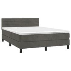 Petromila Box spring postel s matrací tmavě šedý 140 x 190 cm samet