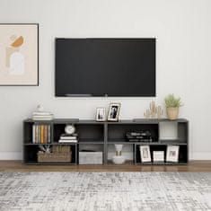 Greatstore TV skříňka šedá s vysokým leskem 149 x 30 x 52 cm dřevotříska