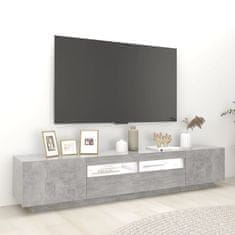 Greatstore TV skříňka s LED osvětlením betonově šedá 200 x 35 x 40 cm