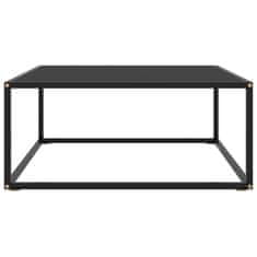 Vidaxl Konferenční stolek černý s černým sklem 80 x 80 x 35 cm