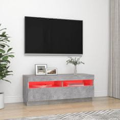 Greatstore TV skříňka s LED osvětlením betonově šedá 100 x 35 x 40 cm