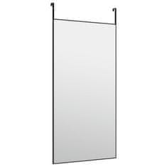 Vidaxl Zrcadlo na dveře černé 50 x 100 cm sklo a hliník