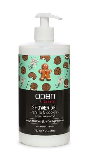 OPEN cosmetics Sprchový gel vanilka & sušenky 750 ml