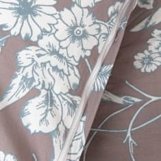 Homla Ložní prádlo GRACIA z mikrovlákna šedé s bílými květy 200x220 cm
