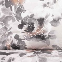 Homla QUINTO ložní prádlo z mikrovlákna bílé s listy a květy 200x220 cm
