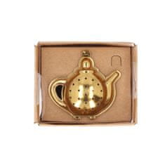 Homla JALO konvička na čaj ve tvaru zlaté 6x5 cm