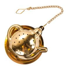 Homla JALO konvička na čaj ve tvaru zlaté 6x5 cm