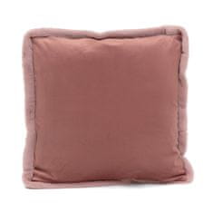 Homla DENI velurový povlak na polštář s kožešinovým lemem špinavě růžový 45x45 cm
