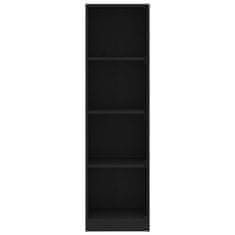 Vidaxl Knihovna se 4 policemi černá 40 x 24 x 142 cm dřevotříska