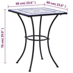 Petromila Mozaikový bistro stolek modrobílý 60 cm keramika