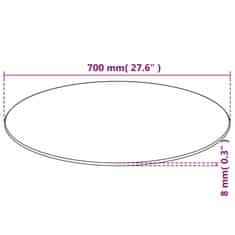 Vidaxl Stolní deska z tvrzeného skla, kulatá, 700 mm