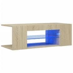 Greatstore TV skříňka s LED osvětlením dub sonoma 90 x 39 x 30 cm