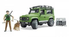 Bruder LAND ROVER DEFENDER s figurkou myslivce, psa a příslušenstvím