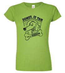Hobbytriko Dámské tričko s jezevčíkem - Domov je tam, kde je jezevčík Barva: Růžová (30), Velikost: S