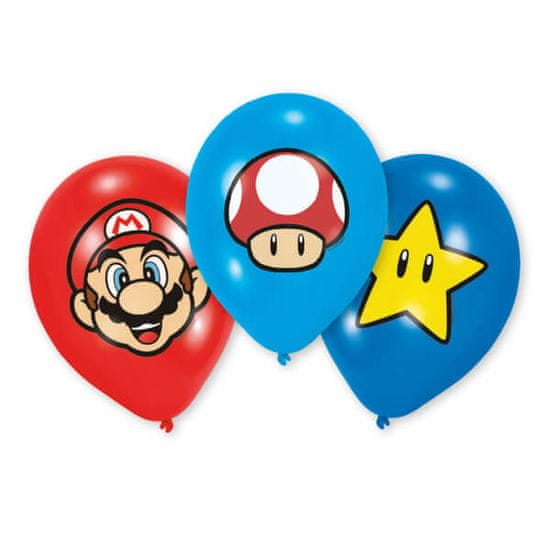 Amscan Balónky Super Mario 27,5cm 6ks