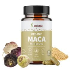 Blendea Maca 4 druhy BIO Organic, 100% rostlinné, 90 kapslí