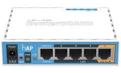 Mikrotik RouterBOARD RB951Ui-2nD, hAP,CPU 650MHz, 5x LAN, 2.4Ghz 802.11b/g/n, USB, 1x PoE out, L4