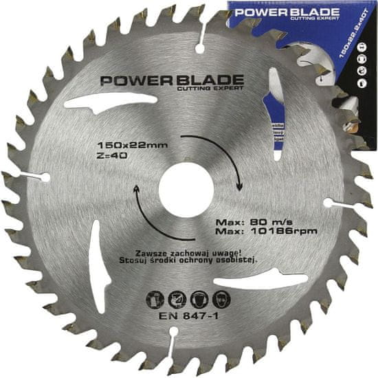 MAR-POL Kotouč pilový s SK plátky (vidiový), 150x40Tx22,2mm POWER BLADE M09053