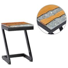 Greatstore Konferenční stolek 30 x 30 x 50 cm masivní teak a polyresin