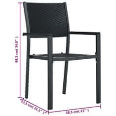 Greatstore Zahradní židle 4 ks černé plast ratanový vzhled