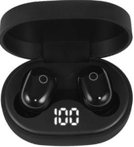 bezdrátová Bluetooth sluchátka akai BTE-J15 příjemný zvuk nabíjecí pouzdro špunty do uší dotykové ovládání