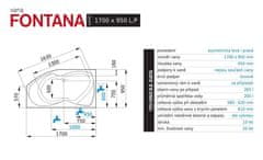 Santech Fontana 1700 x 950 L vana SAFON170L - Santech