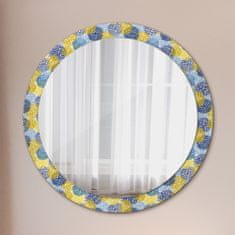 tulup.cz Kulaté dekorativní zrcadlo na zeď Modré květy fi 90 cm