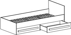 CASARREDO Postel 90x200 GULLIWER 11 bílá/tyrkys lesk