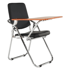 KONDELA Židle s deskou na psaní, černá/přírodní, SONER