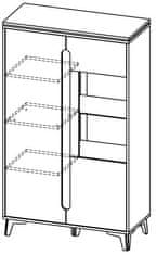 CASARREDO Vitrína PAGINO 5 bílá/jasan