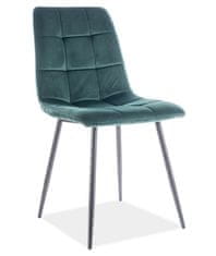 CASARREDO Jídelní čalouněná židle MAJA velvet zelená/černá