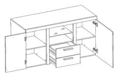 CASARREDO Obývací stěna PUERTO bílá/beton