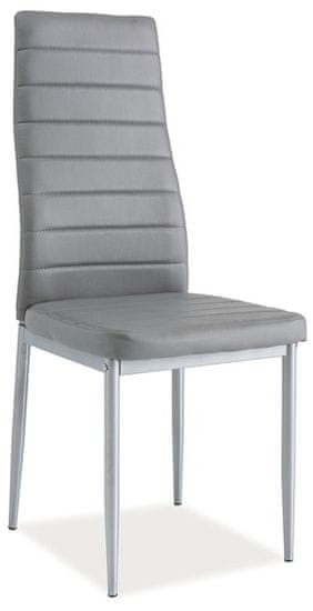 CASARREDO Jídelní čalouněná židle H-261 Bis šedá/alu