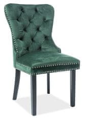 CASARREDO Jídelní čalouněná židle MARKUS VELVET zelená/černá