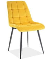 CASARREDO Jídelní čalouněná židle SIK VELVET žlutá curry/černá