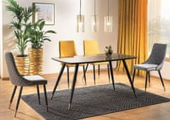 CASARREDO Jídelní čalouněná židle NOPI velvet žlutá/černá/zlatá