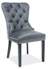 CASARREDO Jídelní čalouněná židle MARKUS VELVET šedá/černá